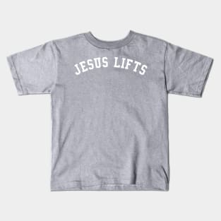 Jesus Lifts - Bold - Solid White Kids T-Shirt